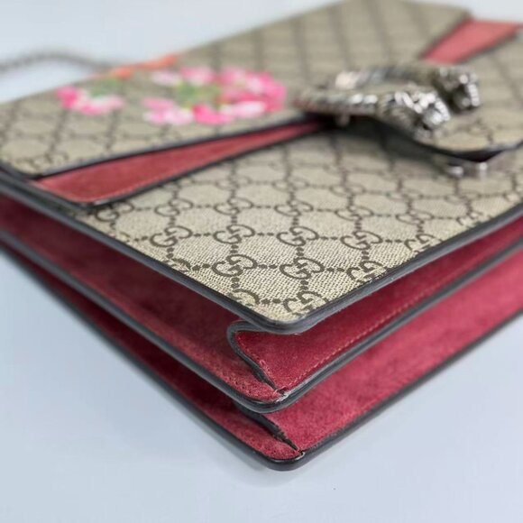 Gucci GG Logo Supreme Large Dionysus Shoulder Bag with Floral Accent - Picture 6 of 8